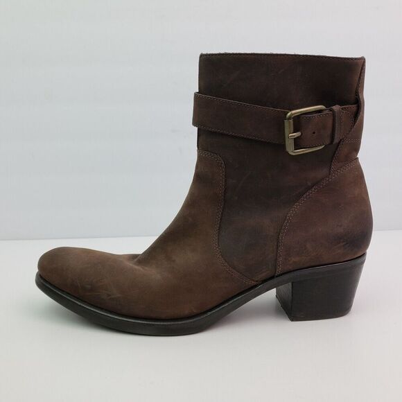 Cole Haan G Series Womens Size 10 B Brown Leather Side Zip 2" Heeled Boots D2634 - Picture 3 of 10